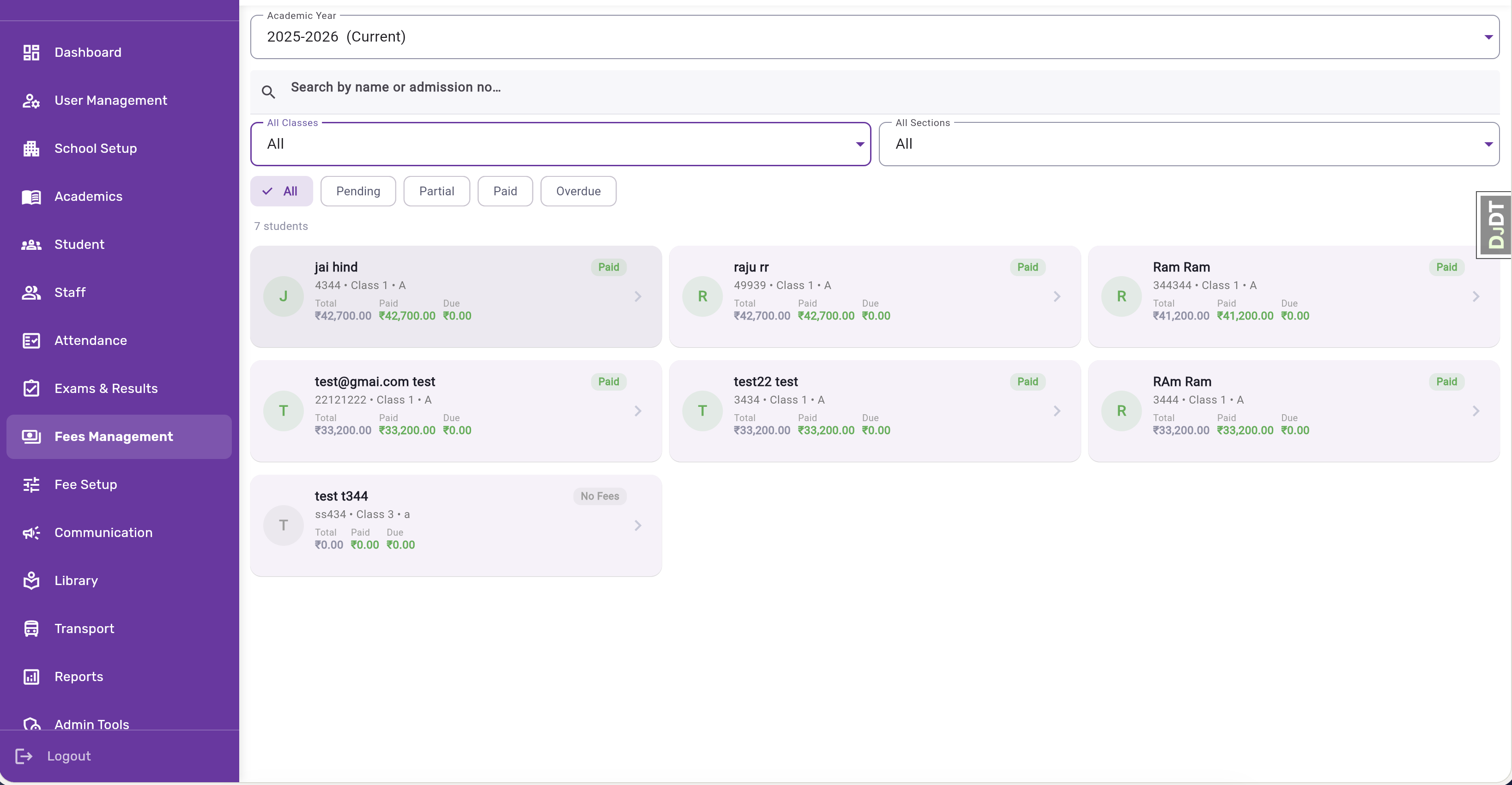 School Fee Management Software India 2026 — Online UPI Payment, Receipt & Defaulter Tracking — Pathshala ERP
